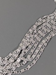 Vintage Silver Tone 7 Chain Choker Necklace Byzantine Classic MCM 15.5 in