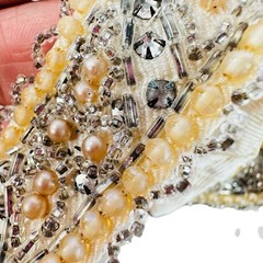 vtg beaded pieces from dresses w rhinestones pearls for crafts etc
