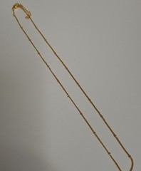 Vintage Gold Tone Satellite Box Chain Beaded Layering Choker Necklace 16″