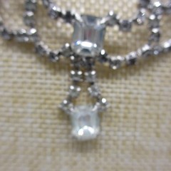 Vintage Rhinestone Necklace Swag Drape Dangle Choker 15 Inch