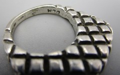 CLASSIC DIAN MALOUF STERLING CROSSHATCH STACK RING GUARD SZ 4.25 RET $190