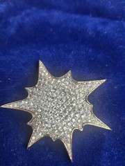 Vintage Jomaz Pavé Rhinestone Supernova Starburst Brooch Pin