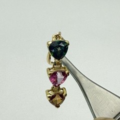 14K Yellow Gold Mystic Pink Topaz Leverback Earrings Stamped VA