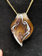 Vintage Marino Inspired Necklace Gold White Purple Adjustable Length