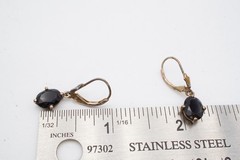 Vintage Sterling Silver 925 Black Onyx Earrings B8