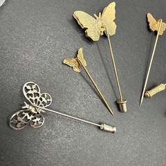Lot Of Stick Pins – All Butterflies Silver Gold Tone Filigree Cloisonné J57