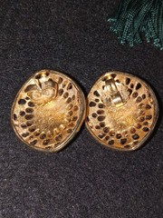 Vintage Faux Pearls Pendant/ Brooch with Earings Set in Small Jewlery Case