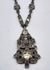 Art Deco Paste Rhinestone Festoon pendant Necklace 1920s antique