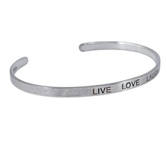 Vintage Sterling Silver 925 | Live Love Laugh Cuff Bracelet | 7″