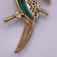 Vintage Bird Brooch Parrot Figural Animal Rhinestone Multicolor Retro Costume