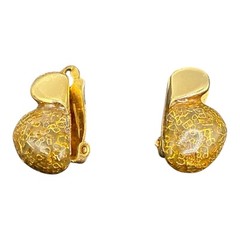 Balenciaga Paris Signed Gold Tone Clip Earrings With Many B Letters J8