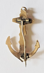 Vintage Pin Brooch Anchor Mariner Pendant Silver/Gold Tone