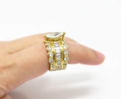 NYJEWEL 18k Yellow Gold 8ctw Diamond Ring Center Diamond 2.46ct