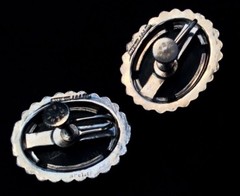 Vintage Sterling Silver Green Onyx Pebbled Screw Back Signed JJJ Earrings