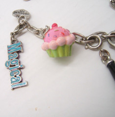 CHARM IT! BRACELET & 11 CHARMS ENAMELED PUPPY BUNNY CUPCAKE CELL PHONE CAKE +