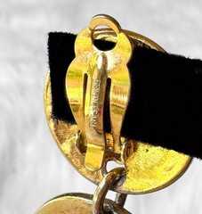 ERWIN Pearl Vintage Baroque Runway Hollywood Byzantine Gold Statement Earrings