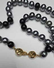VTG CHANEL Grey Gripoix Pearl Sautoir Necklace Early 90s READ DESCRIPTION AS-IS