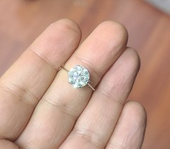 Vintage Platinum Engagement Ring 3.34CT. Natural Old Euro Cut Round Diamond