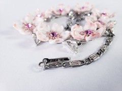 Vintage Lisner Dogwood Thermoset & Rhinestone Necklace, Bracelet and Earring Set