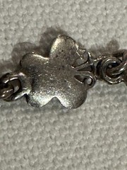 Vintage Silver Plate? and Faceted Blue Rhinestone 8.5” Bracelet