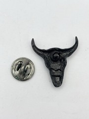 1992 Siskiyou Buffalo Skull Pin 1 Inch Pewter Metal Western
