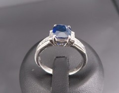 1.89ct GIA Burma No Heat Blue Sapphire & 0.54ct Diamond Platinum Ring Size 7.5