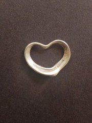 Vintage Sterling Silver Open Heart Pendant .75 in