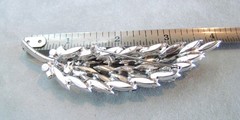 Vintage JULIANA D &E Book Piece Hematite Navette Leaf Pin Brooch