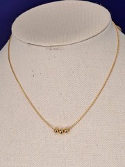 VTG Monet Gold Tone Bead Necklace NWT 15 Inch Rope Chain Minimalist 1980s Choker