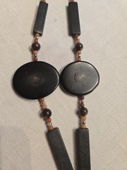 Vintage Bovine Bone Horn Bead Necklace Natural Handmade Tribal Boho Retro