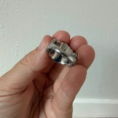 Stainless Steel Two Tone Nativity Stone Ring Michael Anthony Size 7
