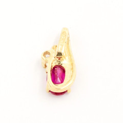 10k Yellow Gold Petite Ruby & CZ/Cubic Zirconia Gemstone Slide Pendant