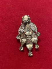 Vintage Weiss Clear Rhinestone Clip On Earrings