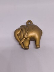 Vintage Gold Tone Elephant Pendant Charm Figurine Keychain Fob Lucky Animal 36g