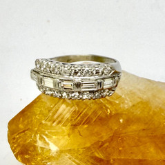 Antique 1.20 tcw Natural Diamond Ring 800 Platinum w/Card Appraisal – Size 6 3/4