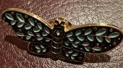 Lot Of 6 Vintage Metal With Enamel Butterfly Brooches In Various Colors