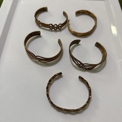 Vintage Lot of Tri-color Mixed Metal Bangle & Cuff Bracelets