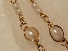 Trifari Goldtone and Faux Pearl Bracelet (1955-1969)