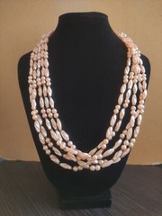 Multi-strand Necklace Made of Artificial Pearls Vintage Soviet Jewelry USSR