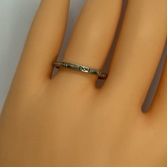 Art Deco 1930s 14K White Gold Wedding Band Blossom Design 2mm Size 7.75 Hallmark