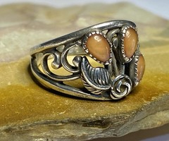 VTG 925 Sterling Silver Spiny Oyster Wheeler Manufacturing Company Ring Sz 10