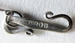 POLAND STERLING PENDANT NECKLACE, 70MM or 2 3/4 INCH PENDANT, STERLING BAR CHAIN