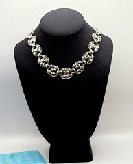 Professional Career Silver Tone Flat Link Chunky Wide Style Necklace 18 Inch