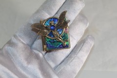 Vintage Raelinda Woad Miniature Book Brooch Angel Fairy Story