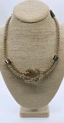 Talbots Love Knot Collar Necklace Gold Tone 21 in Chunky Modern