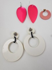 VTG Lot of 6 Pierced Earrings Various Colors and Styles Post Dangle Hook Fashion