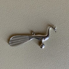 Rare Vintage Stieff Pewter Peacock Bird Pendant Ornament Signed