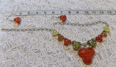SET OF UNUSUAL VINTAGE GLITTER CONFETTI LUCITE NECKLACE AND PIERCED EARRINGS