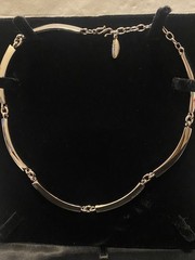 Givenchy Silver Plated Metal Necklace Chain Vintage 1980s Signed Collar