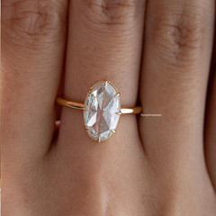 2.50CT Oval Cut White Moissanite Women’s Engagement Ring Pure 10K Yellow Gold FN